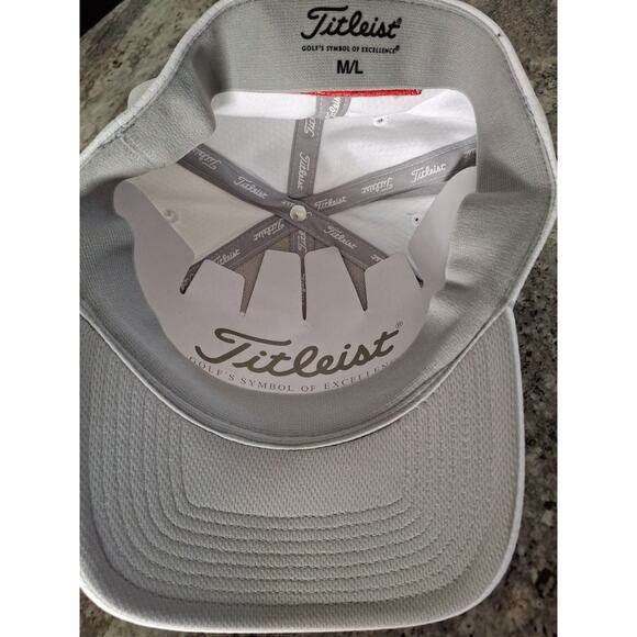 Titleist Tour ELITE Golf Hat FJ Pro V1 Fitted A-Flex MED/LARGE Wht/BLK Cap - Picture 6 of 6